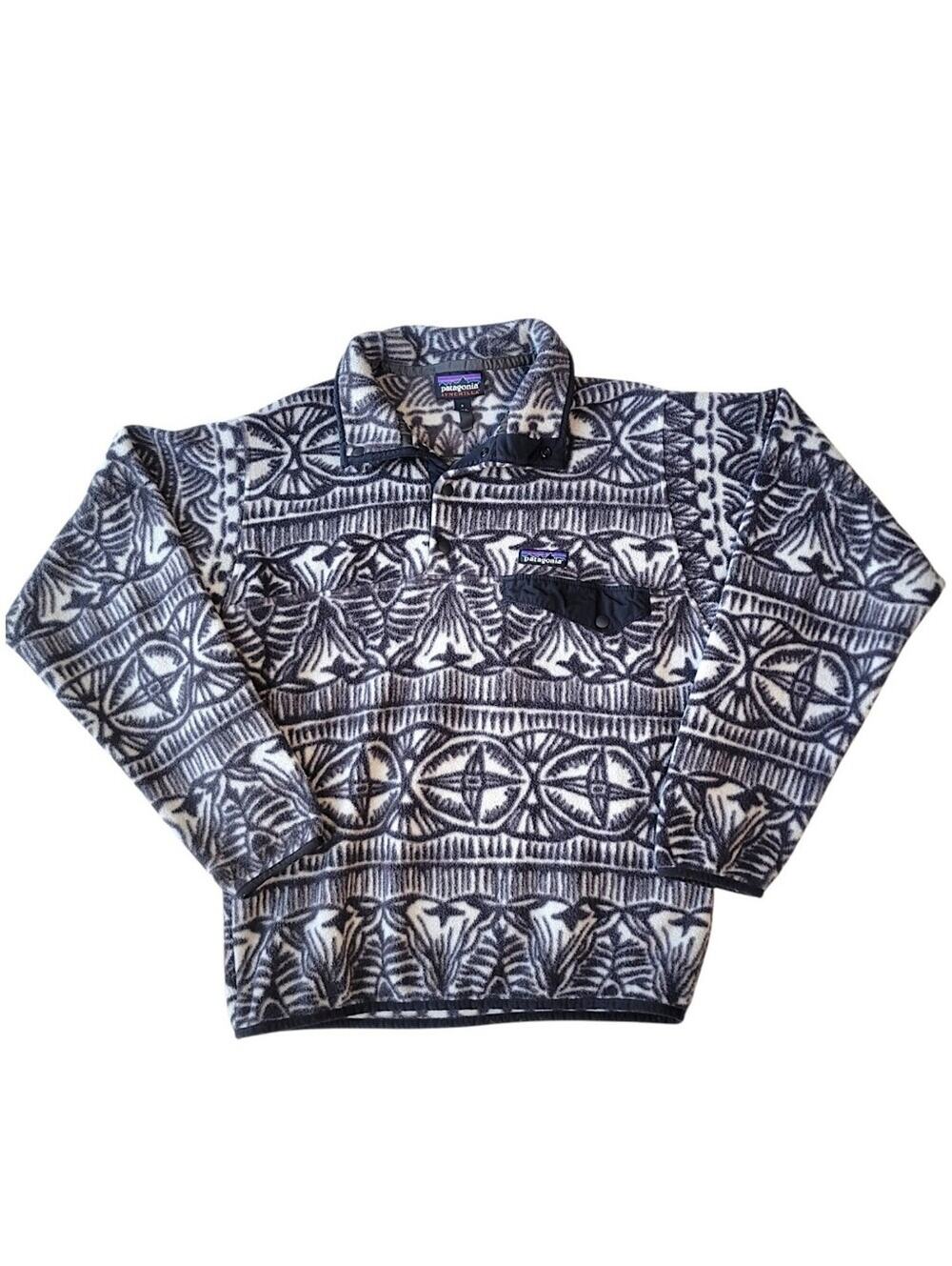 Patagonia Synchilla Snap-T Pullover Fleece Sweatshirt Tradewinds Black Adult SM
